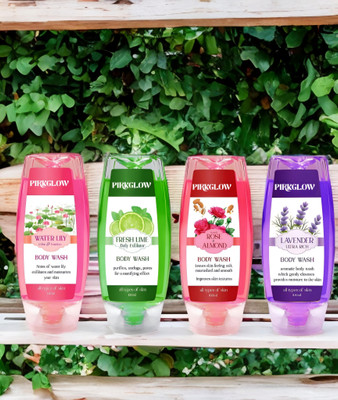 PIRKGLOW Silky Drop smooth and moisturised Body wash(4 x 100 g)