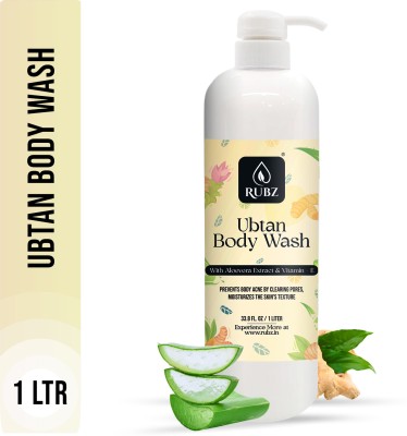 Rubz Ubtan Body wash|Enriched With Glycerin & Natural Extracts|Soap-Free Body Wash(1 L)