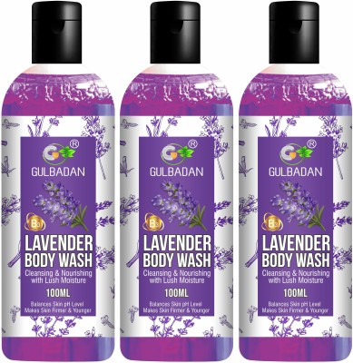 GULBADAN Lavender Body Wash with Lavender & Vitamin E - Pack of 3(3 x 100 ml)