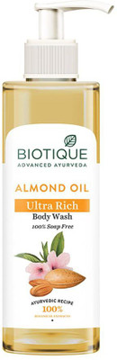 BIOTIQUE Almond Oil Ultra Rich Body Wash|Natural & Soap-Free|Suitable for All Skin Types(200 ml)