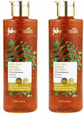 fabessentials Neem Tulsi Moringa Body Wash - 250 ml x Pack of 2(2 x 250 ml)