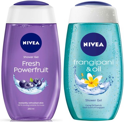 NIVEA Fresh Powerfruit and Frangipani & Oil Shower Gel (2X250ml)(2 x 250 ml)