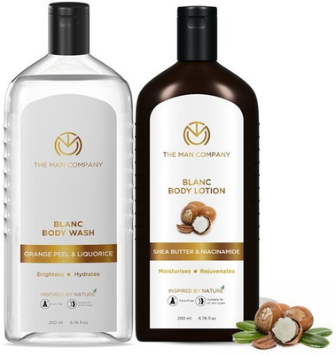 THE MAN COMPANY Blanc Perfumed Body Wash with Body Lotion for Men | Shea Butter & Niacinamide(2 Items in the set)