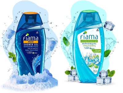 FIAMA Shower Gel Refreshing & Menthol 250ml each (2pcs)(2 x 250 ml)