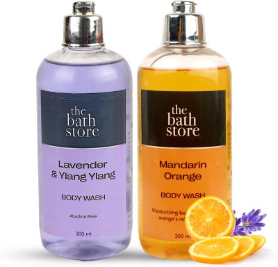 The Bath Store ( Mandarin Orange & Lavender ) Body Wash Shower Gel(2 x 300 ml)