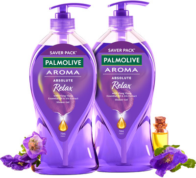 PALMOLIVE Aroma Absolute Relax Body Wash (750ml x 2pcs) Shower Gel Pump Bottle(2 x 750 ml)