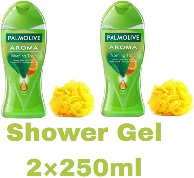 PALMOLIVE Orange Essential Oil &+ Lemongrass Aroma Morning Tonic Shower Gel(2 x 250 ml)