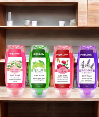 PIRKGLOW Violet Silk smooth and moisturised Body wash(4 x 100 g)