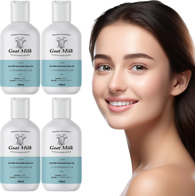 VJS 4-Piece Goat Milk Shower Gel Set – Gentle on Skin(4 x 100 ml)