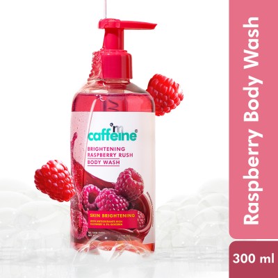 mCaffeine Brightening Raspberry Rush Body Wash, Brighter Skin with Fruity Raspberry Aroma(300 ml)