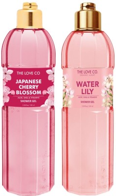 The Love Co. Japanese Cherry Blossom + Waterlily Body Wash, Shower Gel Combo(2 x 100 ml)