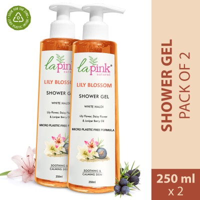 La Pink Lily Blossom Shower Gel with White Haldi for Soothing and Calming Skin(2 x 250 ml)