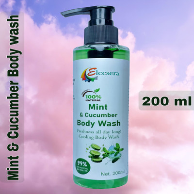 Elecsera Mint & Cucumber Shower Gel | Hydrating and Nourishing Body Wash | All Skin Types(200 ml)