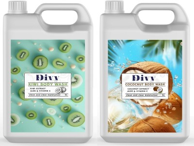 KYORAS SKY COCONUT & KIWI Body Wash For Women And Men Shower Gel-10 LTR(2 x 5 L)