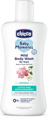 Chicco Baby Moments Mild Body Wash Refresh, Paraben &SLS Free, Phenoxyethanol free,0M+(200 ml)