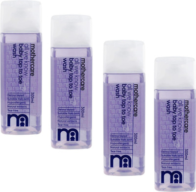 Mothercare ALL WE KNOW BABY TOP TO TOE WASH 300ML EACH (PACK-4)(4 x 300 ml)