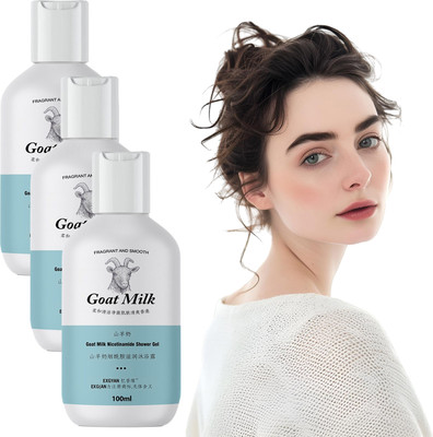 CHITAAKSH Goat Milk Shower Gel – Clean, Hydrate, and Refresh – 3 Pack(3 x 100 ml)