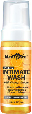Mensport Intimate Care for Private Parts Men with Orange,Pure & Safe Pack 1 of 150ML(150 ml)