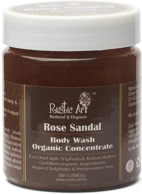 RUSTIC ART Organic Rose Sandal Body Wash Concentrate(200 g)