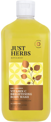 Just Herbs Vitamin C Brightening Body Wash With Lime and Liquorice(300 ml)