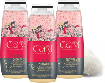 CARYL Radiance Body Wash with Aloe Vera, Papaya & Almond Extract(3 x 280 ml)