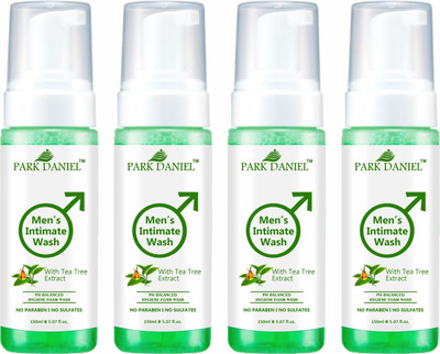 PARK DANIEL Men's Intimate Wash Maintain Ph Balance with TeaTree Extract Pack of 4 of 150ML(4 x 150 ml)