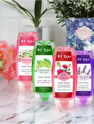 D2 LIPS Natural Scent Body Wash Pack of 4(4 x 100 ml)