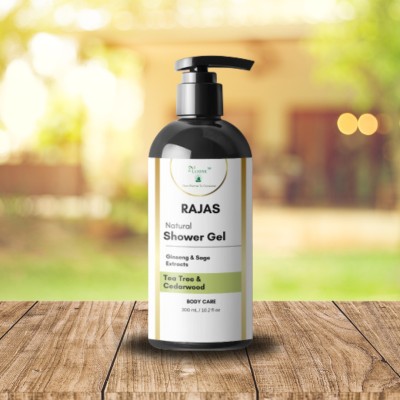 LA MONK Rajas Shower Gel with Ginseng & Sage Extracts (Tea Tree & Cedarwood)(300 ml)