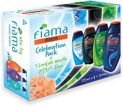 FIAMA Men Celebration Pack, With 4 Unique Showergels, With Skin Conditioners (4 X 31.25 Ml) For Rs. 306 @ 41 %