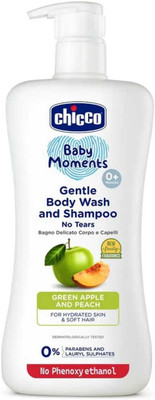 Chicco Gentle Bodywash & Shampoo with Green Apple & Peach / Dermatologically Tested(500 ml)