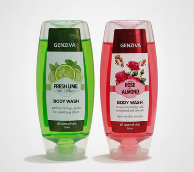 Genziva Fresh Lime & Rose Almond - Body Wash (Pack of 2)(2 x 100 ml)