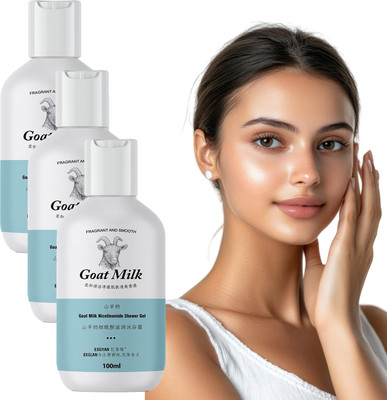 CHITAAKSH 3-Pack Goat Milk Shower Gel – Hydrating and Gentle for All Skin Types(3 x 100 ml)