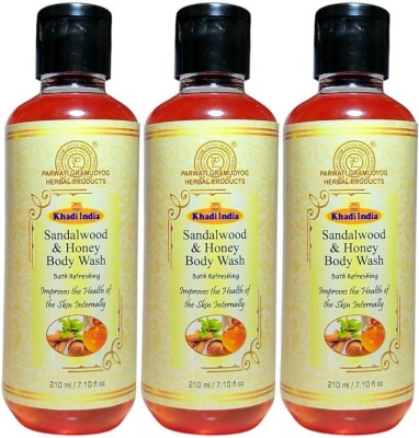 Parwati Gramudyog Herbal Products Honey Body Wash – Deep Nourishment & Refreshing & Soothing Shower Gel(Pack of 3)(3 x 210 ml)