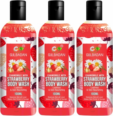 GULBADAN Strawberry Body Wash with Strawberry & Chamomile - Pack of 3(3 x 100 ml)