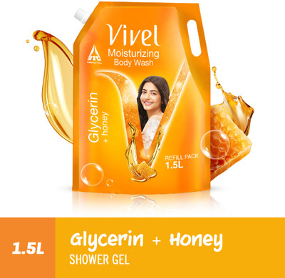 Vivel Glycerin & Honey Body Wash Shower Gel, for Soft, Glowing & Moisturized Skin(1500 ml)