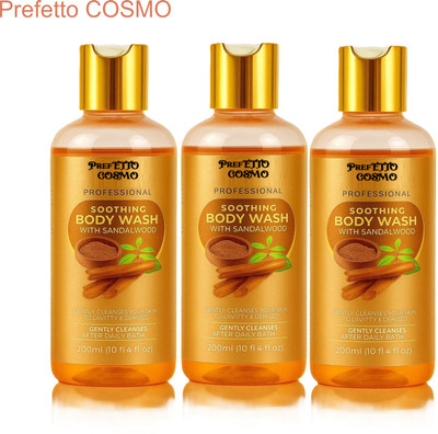 Prefetto COSMO Sandalwood Body Wash Set of 3 – For Smooth & Soft Skin(3 x 200 ml)