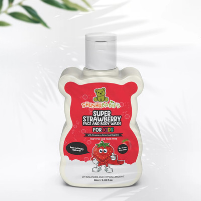 ShuShu Babies Super Strawberry Face and Body Wash for Kids with Strawberry and Manjistha(60 ml)