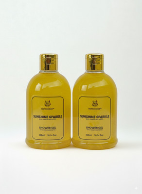 Nastroscience Sunshine Sparkle Shower Gel | All Skin Types | Natural Ingredients(2 x 300 ml)