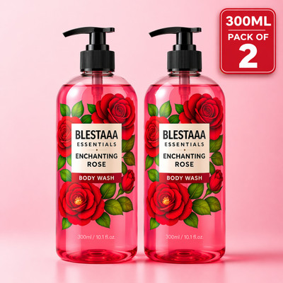 blestaaa essentialss Moisturizing Rose Body Wash with Floral Aroma for a Refreshing Shower(2 x 300 ml)