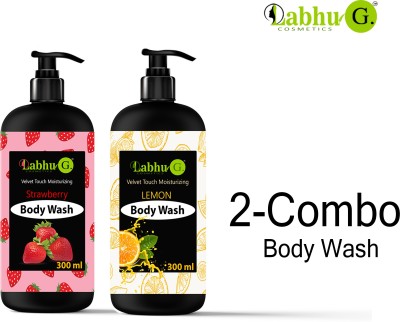 LABHU-G Strawberry and Lemon Body wash ,moisturizer Shower Gel pack of 2(2 x 150 ml)