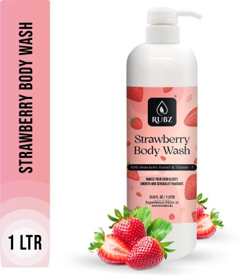 Rubz Strawberry Body wash | Enriched With Glycerin & Long Lasting Fragrance(1 L)
