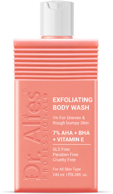 Dr. Alies Professional 7% AHA BHA Exfoliating Body Wash | De-Tan Glycolic & Salicylic Acid Shower Gel(245 ml)