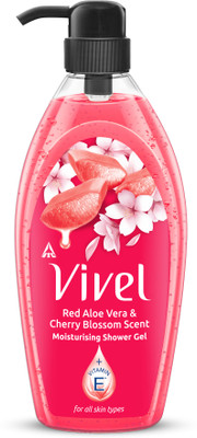 Vivel Red AloeVera & Cherry Blossom Moisturizing Shower Gel,with Plant Based Cleansers(895 ml)