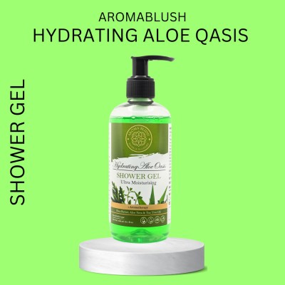 Aroma Blush Hydrating Aloe Qasis shower gel,With Shea butter & Aloevera , paraben free(300 ml)