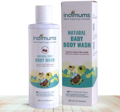 Indimums Natural Baby Body Wash - Promotes Skin Health, Gentle, No Tear, PH balanced(200 ml)