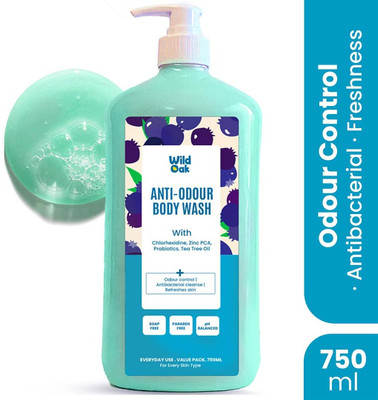 Wild Oak Anti-Odor Body Wash | Shower Gel to Control Body Odor & Long-Lasting Freshness(750 ml)