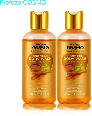 Prefetto COSMO Sandalwood Body Wash for D Tan & Gentle Radiance(2 x 200 ml)