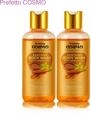 Prefetto COSMO Sandalwood Body Wash for D Tan & Gentle Touch(2 x 200 ml)