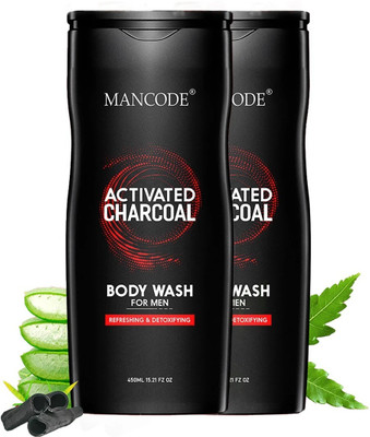 MANCODE Activated Charcoal Body Wash for Men, 450ml each, PACK OF 2(3 x 300 ml)
