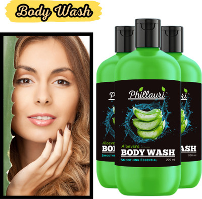 Phillauri Aloe Vera Body Wash For Refreshing And Deep Cleansing And Natural Skin(3 x 200 ml)